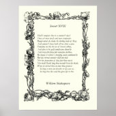 Poster Sonnet # 18 par William Shakespeare (Devant)