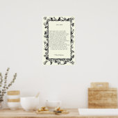 Poster Sonnet # 18 par William Shakespeare (Cuisine)
