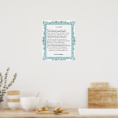 Poster Sonnet # 18 par William Shakespeare (Cuisine)
