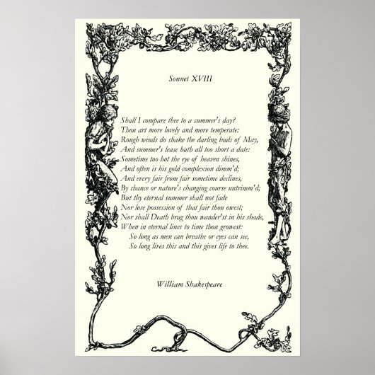 Poster Sonnet # 18 par William Shakespeare (Devant)