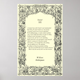 Poster Sonnet # 20 de William Shakespeare