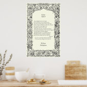 Poster Sonnet # 23 par William Shakespeare (Cuisine)