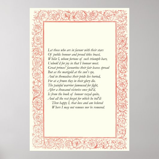 Poster Sonnet # 25 par William Shakespeare (Devant)