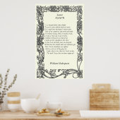 Poster Sonnet # 37 par William Shakespeare (Cuisine)