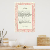 Poster Sonnet # 43 par William Shakespeare (Cuisine)