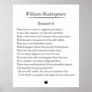 Poster Sonnet 6 par William Shakespeare