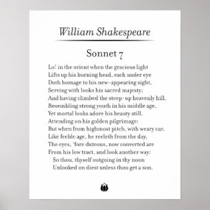 Poster Sonnet 7 par William Shakespeare