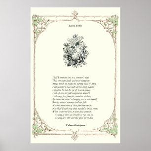 Poster Sonnet de Shakespeare # 18
