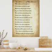 Poster Sonnet no 106 par William Shakespeare (Cuisine)