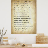 Poster Sonnet no 130 de William Shakespeare (Cuisine)