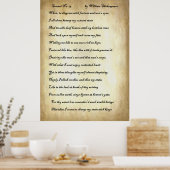 Poster Sonnet no 29 de William Shakespeare (Cuisine)