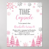 Poster Sonnette d'hiver Flueau de neige Anniversaire Heur (Devant)