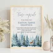 Poster Sonnette d'hiver Snowflake Cerf Anniversaire Heure