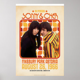 Poster Sonny & Cher Live à Finsbury sous licence officiel
