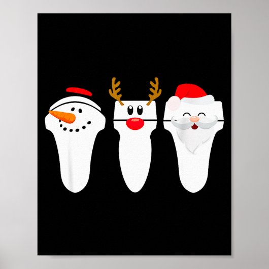Poster Sonograph Christmas Santa Snowman Reindeer (Devant)