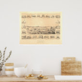 Poster Sonora, CA. Carte panoramique 1854 (1647A) - Resta (Cuisine)