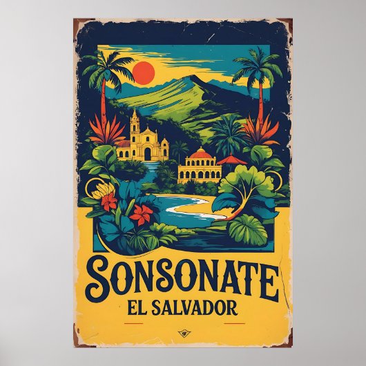 Poster Sonsonate El Salvador Vintage (Devant)