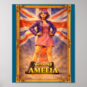 Poster Sont amelia union jack vintage britannique royaume