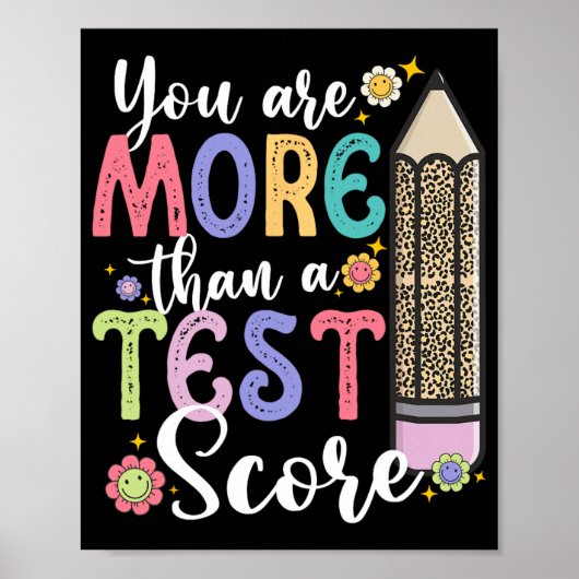 Poster Sont Plus Qu'Un Test Score Enseignant Jour Test (Devant)