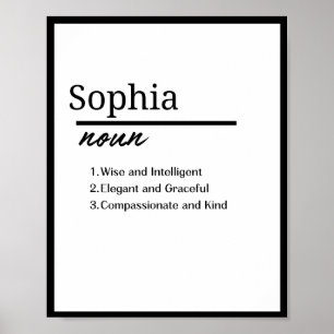 Poster Sophia, Définition de prénom personnalisé Fille