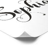 Poster Sophia nom signe Sophia floral Calligraphie Baby (Coin)