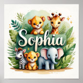 Poster Sophia Safari Nursery Wall Art (Devant)