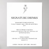 Poster Sophia Simple Signature Boissons Signet Mariage (Devant)