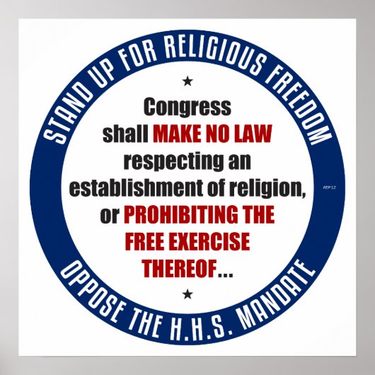 Poster S'opposer au mandat du HHS (Devant)