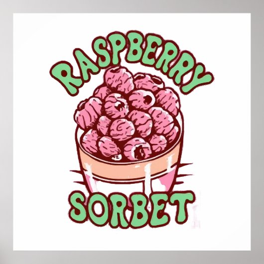 Poster Sorbet à la framboise (Devant)