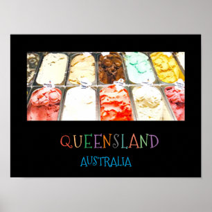 Poster Sorbet coloré Queensland Australie imprimé voyage
