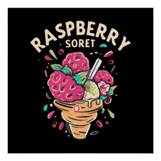 Poster Sorbet de framboise (Devant)