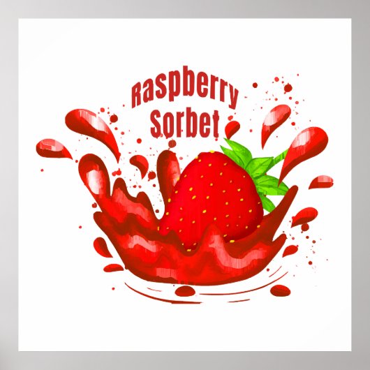Poster Sorbet de framboise (Devant)