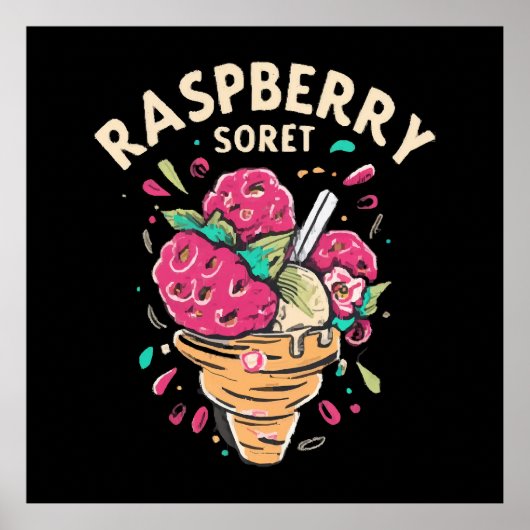 Poster Sorbet framboise (Devant)