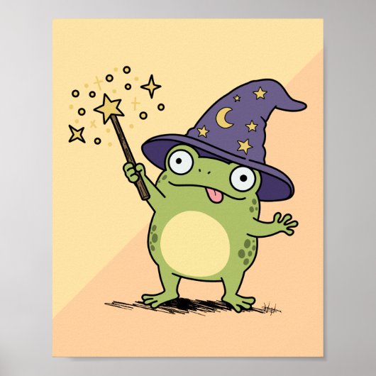 Poster Sorcier Grenouille Lançant des Sorts (Devant)