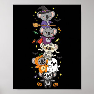 Poster Sorcier Vampire Fantôme Koala Drôle Halloween Enfa