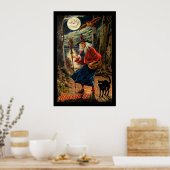 Poster Sorcière à la nuit d'Halloween (Cuisine)