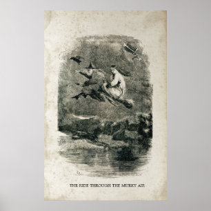 Poster Sorcière antiquité Halloween sorcières sur les cha