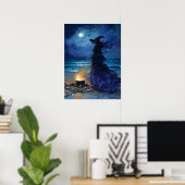 Poster Sorcière au bord de la mer Lune (Bureau à domicile)