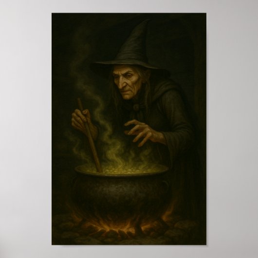 Poster Sorcière au Cauldron-Stirring Up Magic et Mayhem (Devant)
