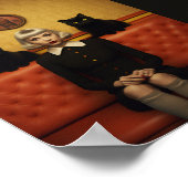 Poster Sorcière avec chats noirs (Coin)