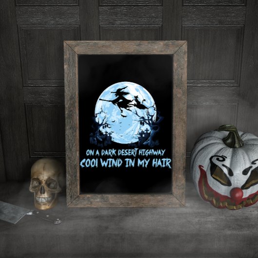 Poster Sorcière Chambres Sur Une Route Du Désert Sombre