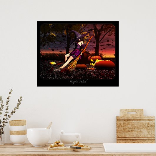 Poster Sorcière citrouille (Cuisine)