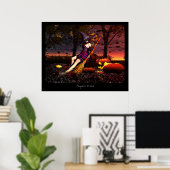 Poster Sorcière citrouille (Bureau à domicile)