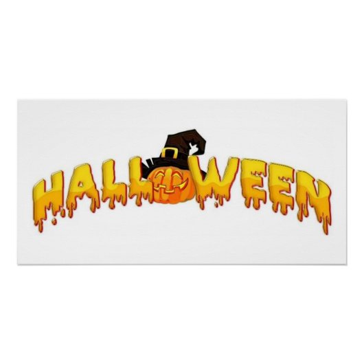 Poster Sorcière citrouille d'Halloween (Devant)