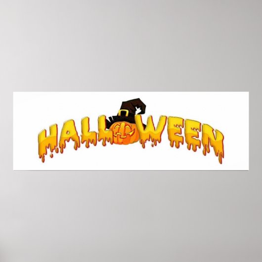 Poster Sorcière citrouille d'Halloween (Devant)