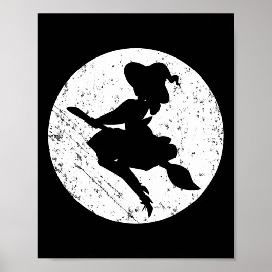 Poster Sorcière cool Silhouette Halloween Trick Ou Traite (Devant)