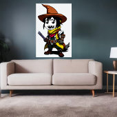 Poster Sorcière Cowboy Cartoon | Art AI