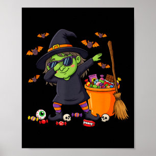 Poster Sorcière dabbing enfants filles tout-petit drôle H