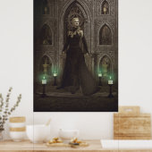 Poster Sorcière dans le château prépare rituel magique (Cuisine)