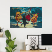 Poster Sorcière dansante Jack O'Lantern Monster Chat noir (Bureau à domicile)